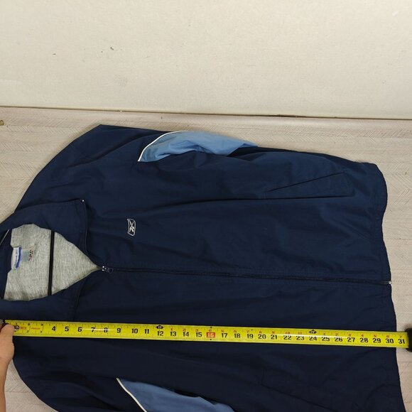 Vintage Reebok Men's Full-Zip Windbreaker Jacket Navy Blue Size XXL 90s - Picture 6 of 7